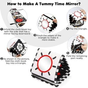 URMYWO Baby Toys 0-6 Months, Black and White Sensory Toys Brain Development, Tummy Time Toys