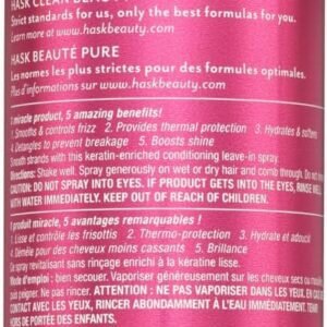 HASK Keratin 5-in-1 Smoothing Leave In Conditioner Spray for all hair types, colour safe, and cruelty-free - 1 175mL Bottle