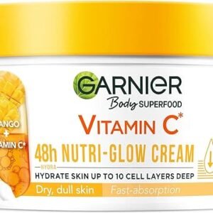 Garnier Body Superfood, Nutri Glow Body Cream, Vitamin C & Mango, for Dry & Dull Skin