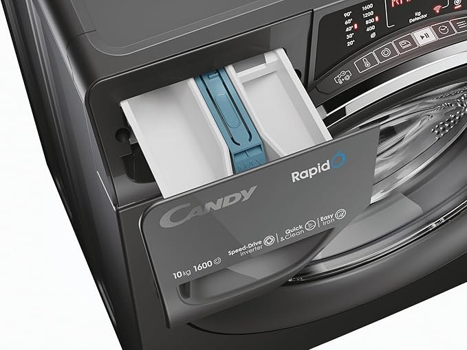 Candy RapidÓ RO16106DWMCR7-80 10kg Washing Machine with 1600 rpm - Graphite - A Rated