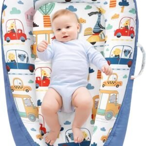 URMYWO Baby Lounger Nest Cover for Newborn (Blue-car)