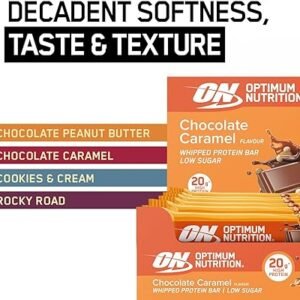 Optimum Nutrition Whipped Protein Bars, Low Calorie Snacks, Low Carb Low Sugar,
