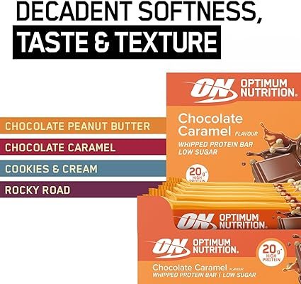 Optimum Nutrition Whipped Protein Bars, Low Calorie Snacks, Low Carb Low Sugar,