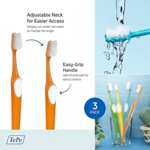 TePe Supreme Toothbrush, Soft, Assorted Colours, 3pcs,