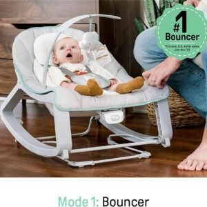 Ingenuity Keep Cozy 3-in-1 Grow with Me Vibrating Baby Bouncer, Seat & Infant to Toddler Rocker, Vibrations & Toy Bar