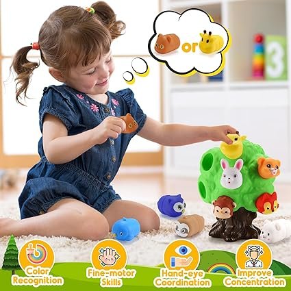 Toddler Sensory Toys for 1 2 3 Year Old, Montessori Toys for 1+ Year Old Girls Boys
