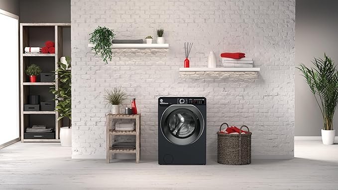 Hoover H-WASH 500 HW 49AMBCB WIFI Connected 9Kg 1400 Rpm Washing Machine, Black (31010810)