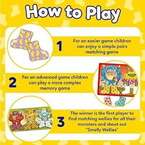 Orchard Toys Smelly Wellies Matching Game - Kids Educational Matching Pairs & Memory Card Game for 2 Year Old and Up
