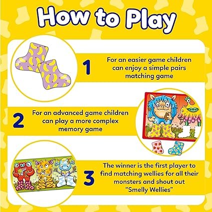 Orchard Toys Smelly Wellies Matching Game - Kids Educational Matching Pairs & Memory Card Game for 2 Year Old and Up