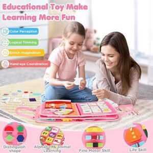 URMYWO Busy Board - Montessori Toys for 1 2 3 4 Year Old, Busy Book Toddler Activities with Fine Motor Skills,