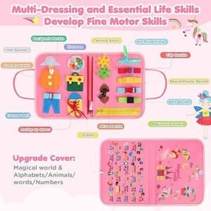 URMYWO Busy Board for Toddlers 12 Pages Montessori Toys for 3-5 Year Old Boys Girls