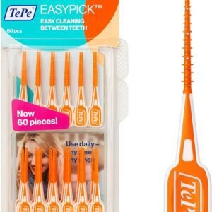TePe EasyPick Toothpicks, Orange, ISO XS-S, 60pcs, Dental Plaque Removal Tool,