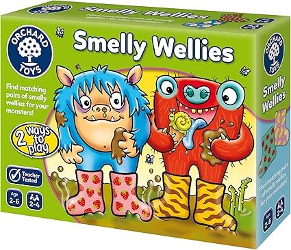 Orchard Toys Smelly Wellies Matching Game - Kids Educational Matching Pairs & Memory Card Game for 2 Year Old and Up