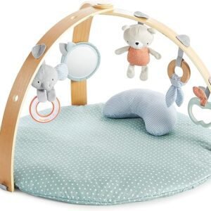 Ingenuity, Cosy Spot Reversible Duvet Activity Gym and Padded Play Mat with Wooden Removable Toy Bar