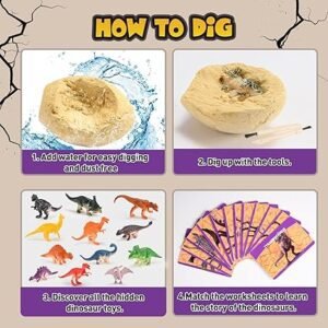 iKidiki Dinosaur Toys for Boys, 4 5 6 7 8 Year Old Boys Gifts Dinosaur Eggs for Kids Toys