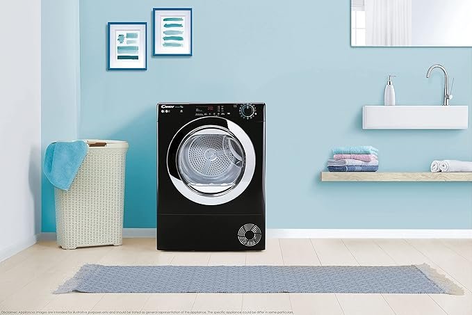 Candy CSOEC10DCGB0 10Kg Freestanding Condenser Tumble Dryer, Sensor Dry, WIFI Connectivity, Black