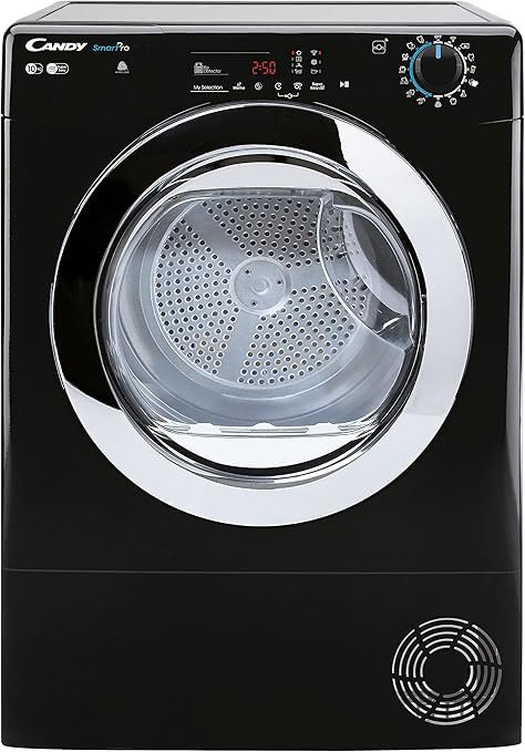 Candy CSOEC10DCGB0 10Kg Freestanding Condenser Tumble Dryer, Sensor Dry, WIFI Connectivity, Black