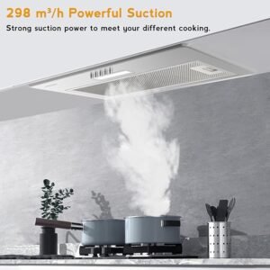FIREGAS 52cm Integrated Cooker Hood, Built-in Cupboard Canopy Extractor Hood