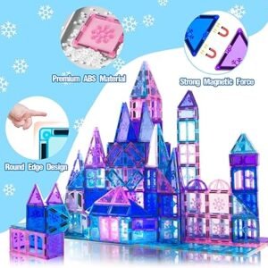 Xekel Magnetic Tiles 100 PCS, Magnetic Building Blocks Kids Toys, Frozen Toys for Girls Boys