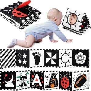 URMYWO Baby Toys 0-6 Months, Black and White Sensory Toys Brain Development, Tummy Time Toys