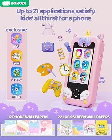 KOKODI Kids Smart Phone Toys Pink