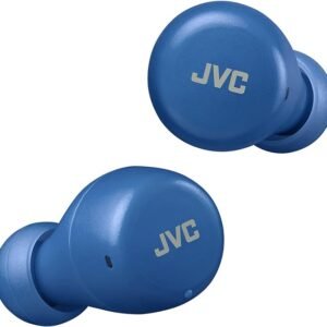 JVC HA-Z55T-A Gumy Mini True Wireless Earbuds, Long Battery Life (up to 15 Hours), Splash Protection (IPX4), Bluetooth 5.1, Single Ear Use, Compact charging case (Blue)