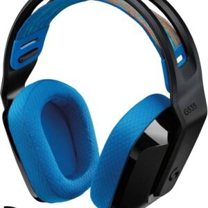Logitech G G535 Lightspeed Wireless Gaming Headset - Lightweight on-ear headphones, flip to mute mic, 33 hour battery life, compatible with PS5, PS4, PC, USB-C rechargeable - Black/Blue