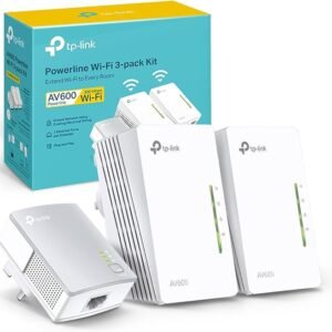 TP-Link TL-WPA4220 TKIT 2-Port Powerline Adapter WiFi Starter Kit, Range Extender, Broadband/WiFi Extender, WiFi Booster/Hotspot, No Configuration Required, UK Plug