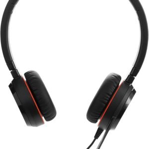 Jabra Evolve 20 UC Stereo Headset – Unified Communications Headphones for VoIP Softphone with Passive Noise Cancellation – USB-A Cable with Controller – Black