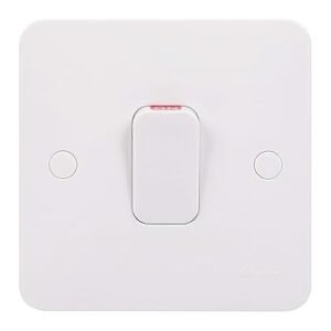 Schneider Electric Lisse White Moulded - Single High Current Light Switch, Double Pole, 50A, GGBL4011S, White