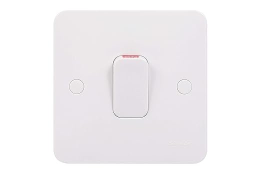 Schneider Electric Lisse White Moulded - Single High Current Light Switch, Double Pole, 50A, GGBL4011S, White