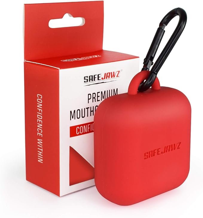 SAFEJAWZ Premium Mouthguard Case with Carabiner Clip.