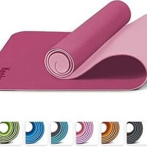 KEPLIN Yoga & Exercise Mat with Carry Strap, Large Non-Slip Comfortable Training & Workout Floor Mat for Home or Outdoor, Gym, Pilates, Gymnastics, HiiT, Stretching & Meditation