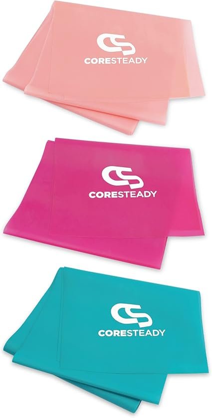 Coresteady Resistance Band For Men & Women - Exercise Band to Build Strength, Flexibility, Muscle & Tone - For Fitness, Stretching, Pilates, Physio & Yoga - With Exercise Guide