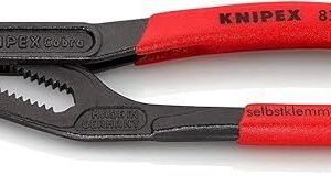 Knipex Cobra® High-Tech Water Pump Pliers grey atramentized, with non-slip plastic coating 180 mm 87 01 180