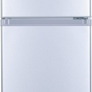 Cookology UCFF87 47cm Freestanding Undercounter Small Fridge Freezer with 2 Doors, 87 Litre, Adjustable Temperature Control, LED Light and a 4 Star Freezer Rating - in Silver [Energy Class F]