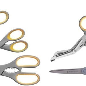 LIVINGO 10" Multipurpose Heavy Duty Scissors, Titanium Coating Ultra Sharp Forged Stainless Steel Tool Industrial Cutting Shears