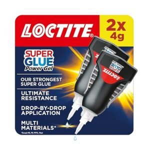 Loctite Super Glue Power Gel, Flexible Super Glue Gel, Superglue with Non-Drip Formula for Vertical Applications, Clear Glue with Precise Nozzle, 2x4g