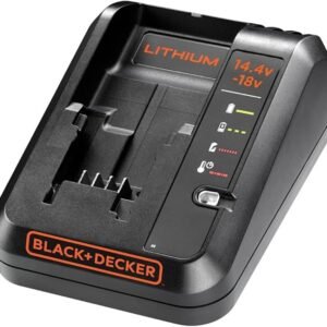 BLACK+DECKER 14.4-18V Cordless Fast Charger for Power Tools with 2 Years Guarantee, 1 Ah Lithium-Ion, BDC1A-GB