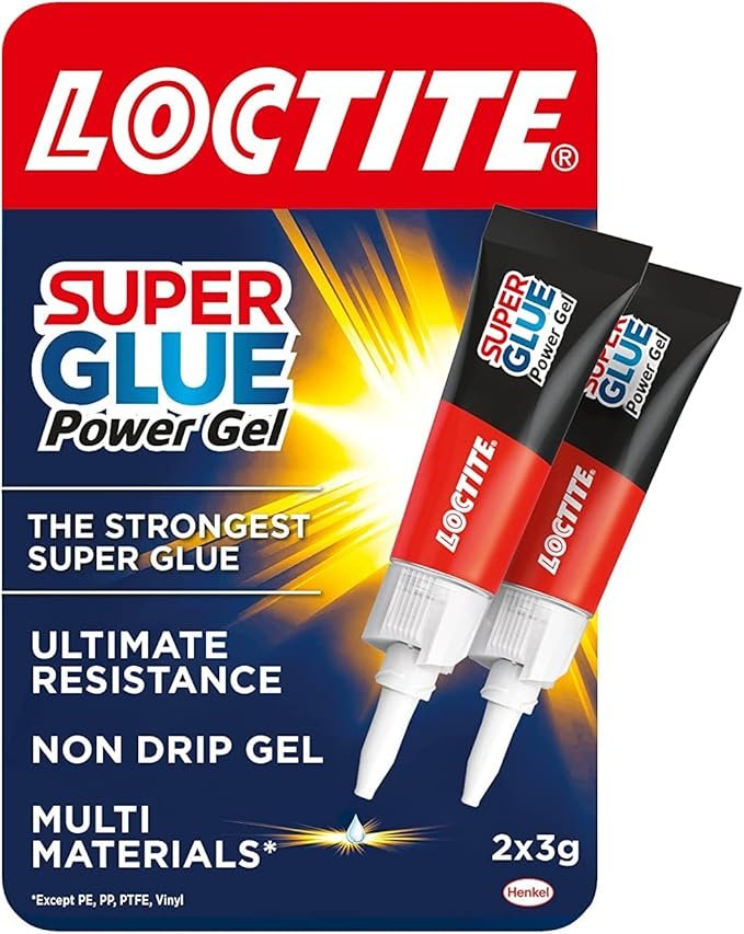 Loctite Gel Instant Super Glue, Strong All-Purpose Clear Glue for Repairs, Clear Various Materials, Easy to Use Instant Super Glue, 2 x 3g, Transparent