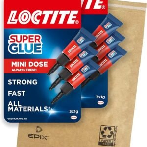 Loctite Universal, Strong All Purpose Adhesive for Repairs, Clear Glue for Various Materials, Easy to Use Instant Super Glue, Convenient Travel Size 3 x 1g x 2