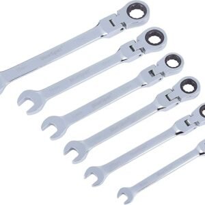 Blue Spot 04312 6 Piece Flexible Head Ratchet Spanner Set, Multi-Colour, Set of 6