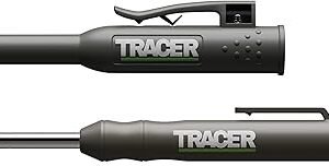 TRACER Deep Hole Construction Pencil with TRACER Site Holster (120mm, Extendable 2B Construction Pencil with Inbuilt Sharpener)