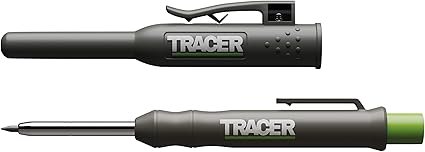 TRACER Deep Hole Construction Pencil with TRACER Site Holster (120mm, Extendable 2B Construction Pencil with Inbuilt Sharpener)