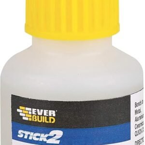 Everbuild Stick2 Superglue High Viscosity – Suitable for DIY & Professional Projects – Industrial Grade – High Strength – Rapid Setting – Clear – 50g