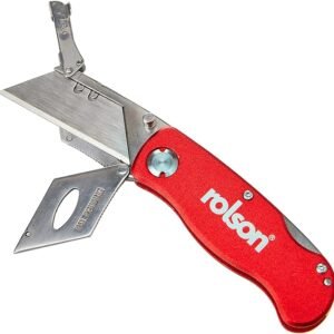 Rolson 62845 Folding Lock-Back Knife, Red, Grey