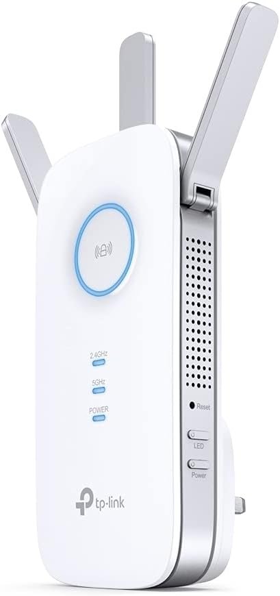 TP-Link Mesh WiFi Range Extender, Ultraxtend WiFi Booster, AC1900 Mbps WiFi Internet Repeater with Gigabit Port, Intelligent Signal Light, Power Schedule, Tether APP, Easy Setup, UK Plug (RE550) White