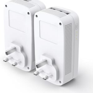TP-Link TL-PA8033PKIT AV1300 3-Port Gigabit Passthrough 2x2 MIMO Powerline Adapter Starter Kit, No Configuration Required, UK Plug