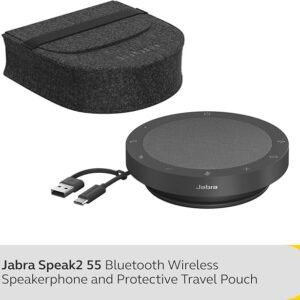Jabra Speak2 55 Wireless Bluetooth Speakerphone with 4 Noise-cancelling Mics, Full-range 50mm Speaker,