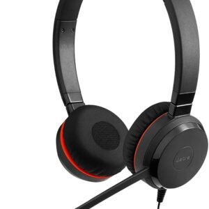 Jabra Evolve 20 UC Stereo Headset – Unified Communications Headphones for VoIP Softphone with Passive Noise Cancellation – USB-A Cable with Controller – Black